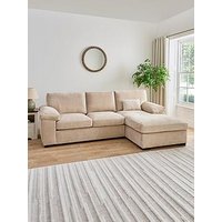 Very Home Salerno Standard Back Fabric Right Hand 3 Seater Chaise Sofa - Natural - Fsc&Reg; Certified