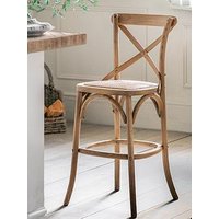 Gallery Direct Set Of 2 Cafe Stool Oak & Rattan