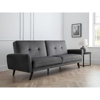 Julian Bowen Monza Fabric Sofa Bed Small Single Grey Velvet Sofa Bed