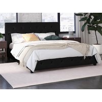 Dorel Dakota Double Black Faux Leather Leather Bed