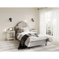 LPD Furniture Monterey Single Light Grey Fabric Bed