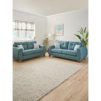 Very Home Prent 3 + 2 Seater Fabric Sofa Set (Buy & Save!) - Teal - Made To Order In The Uk
