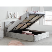 Birlea Berlin Crushed Velvet Ottoman Double Crushed Velvet Steel Ottoman Bed