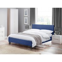 Julian Bowen Rialto Fabric Bed King Size Blue Linen Fabric Bed