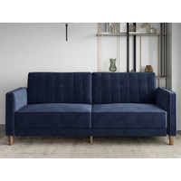 Dorel Pin Tufted Velvet Transitional Sofa Bed Blue Velvet Sofa Bed