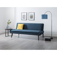 Julian Bowen Gaudi Curled Base Sofabed Small Single Blue Linen Sofa Bed