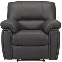 Very Home Leighton Leather/Faux Leather High Back Power Recliner Armchair - Black