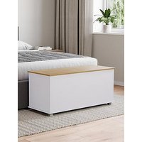 Vida Designs Arlington Storage Ottoman - White/Oak