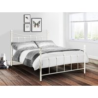 Julian Bowen Rebecca Bed King Size Stone White Metal Bed