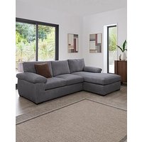 Very Home Amalfi Standard Back Fabric Right Hand 3 Seater Chaise Sofa - Charcoal - Fsc&Reg; Certified