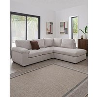 Very Home Amalfi Standard Back Fabric Right Hand Corner Chaise Sofa - Silver - Fsc&Reg; Certified