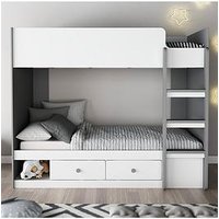 Very Home Peyton Storage Bunk Bed With Mattress Options (Buy And Save!) - White/Grey - Bunk Bed Only