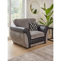 Very Home Nova Fabric/Faux Leather Armchair - Grey/Black