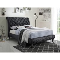 Time Living Venice King Size Black Fabric Bed