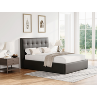 Snuggle Beds Harper Faux Leather King Size Black Ottoman Bed