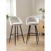 Very Home Aurelia Boucle Pair Of Bar Stools With Black Legs - Fsc&Reg; Certified