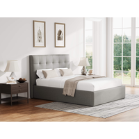 Snuggle Beds Harper Faux Leather King Size Grey Ottoman Bed