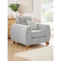 Very Home Prent Fabric Armchair - Silver - Made To Order In The Uk