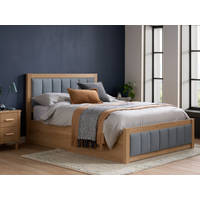 Birlea Belmont King Size Oak and Grey Fabric Ottoman Bed