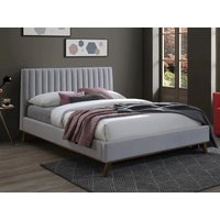 Time Living Albany King Size Light Grey Fabric Bed