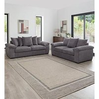 Very Home Amalfi Scatter Back 3 + 2 Seater Fabric Sofa (Buy & Save!) - Charcoal - Fsc&Reg; Certified