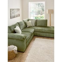Very Home Salerno Standard Back Fabric Right Hand Corner Chaise Sofa - Green - Fsc&Reg; Certified