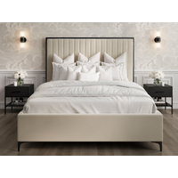 LPD Furniture Berkeley King Size Cream Fabric Bed
