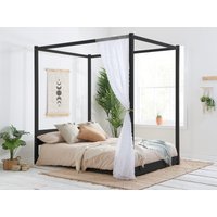 Birlea Darwin Four Poster King Size Black Wooden Bed
