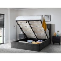 Julian Bowen Langham Scalloped Headboard Storage Bed Super King Grey Velvet Ottoman Bed