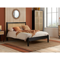 Birlea Croxley Rattan Bed King Size Black Wooden Bed
