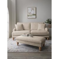 Michelle Keegan Home Hepburn 3 Seater Fabric Sofa + Footstool (Buy & Save!)