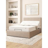 Aspire Garland Natural Linen Adjustable Bed And Mattress - Super King