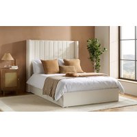 Birlea Maisey Fabric Ottoman Bed Frame, Double, White Boucle