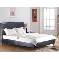Heartlands Furniture Fusion Small Double Black Faux Leather Leather Bed