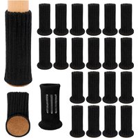 24PCS Multi-Color Knitted Silicone Chair Leg Socks - Anti-Slip & Floor Protection, Prevents Scratches, Reduces Noise
