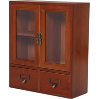 Wall Cabinet Retro Decor Showcase Furniture Wood Countertop Storage Wooden Display
