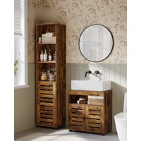 VASAGLE Under Sink Bathroom Cabinet, Storage Cabinet, Bathroom Storage Unit, for Washbasins with Pedestals, with 2 Louvred Doors