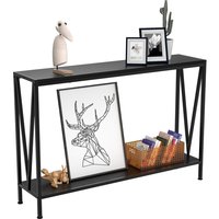 43 Inch Console Table,2-Tier Narrow Console Sofa Side Table,Premium Entryway Furniture for Hallway,Living Room,Black