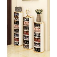 360 Rotating Shoe Cabinet Creative Round Multi-layer Storage Cabinet Door Steel Space Saving Shoe Rack rotating racks furniture