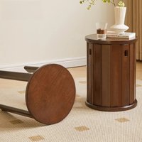 Warming Stacked Stool Solid Wood Multifunctional Round Stool Tea Table Household Foldable Stool Modern Dining Table Stool New