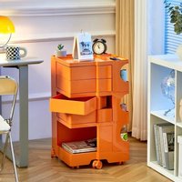 Warming Poppy Cabinet Storage Rotating Cabinet Makeup Cabinet Storage Bedside Table Snack Cabinet Multi Layer Storage Cabinet