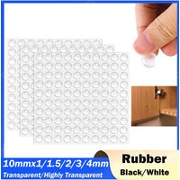 100Pcs Self Adhesive Round Silicone Rubber Bumpers Soft Transparent Black Anti Slip Shock Absorber Feet Pads Damper 10mm