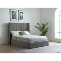 Furniture Express Enrique King Size Grey Velvet Ottoman Bed