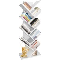 Tree Bookshelf, Tall Wooden Book Shelf Floor Standing Living Room Bookcases Open Storage Shelf for CDs Magazine, for Office Home