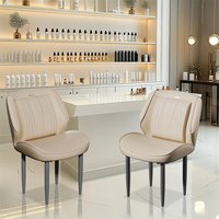 2Pcs PU Leather Dining Chairs Armless Wide Back Modern Accent Chairs for Dining Room Kitchen Suitable for All Tables