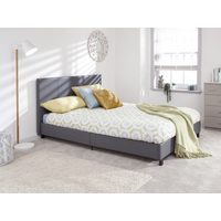 GFW Bed in a Box King Size Grey Faux Leather Bed