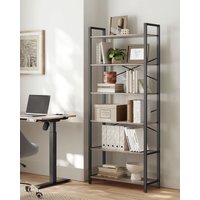 VASAGLE 6-Tier Tall Bookshelf, Large Bookcase, Steel Frame, Freestanding Shelf Unit for Living Room