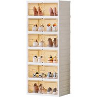 UVR Folding Shoe Cabinet Home Doorway Multi-Layer Simple Shoe Storage Cabinet Plastic Snacks Shelf Bedroom Storage Box Furniture