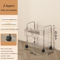2/3/4 Layers Storage Rack Trolley  Light Luxury Transparent Acrylic Rolling Cart With Removable Hanging Baskets Snacks Bookshel