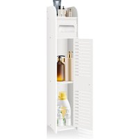 3 Tier Bathroom Floor Cabinet Free-Standing Toilet Roll Holder Narrow Bathroom Storage Cabinet, for Bathroom, Living Room & Hall